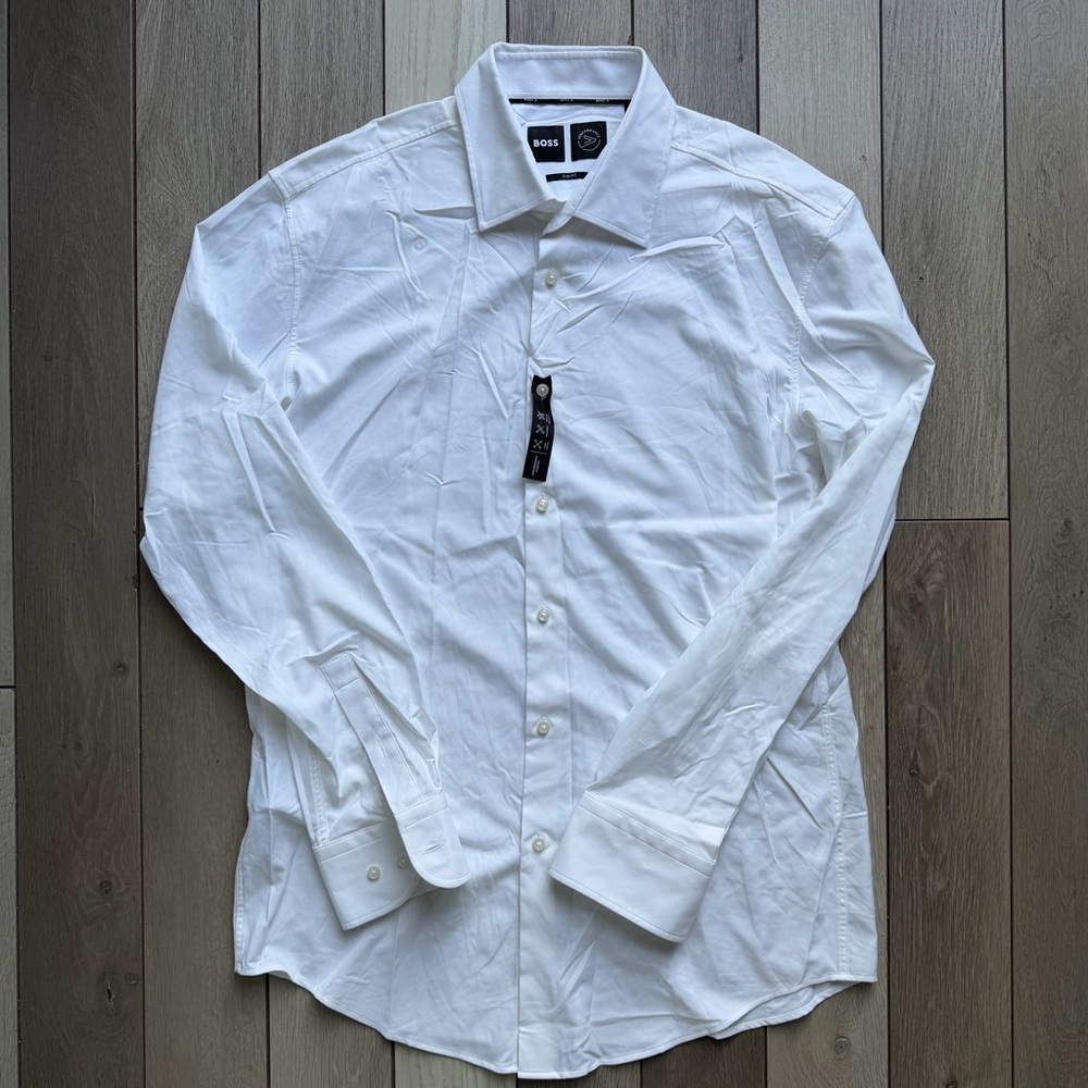 Boss Men's Crisp White Button Down Shirt